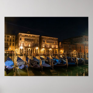 Poster Gondoles de Venise la Nuit