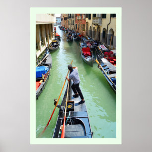 Poster Gondolier à Venise