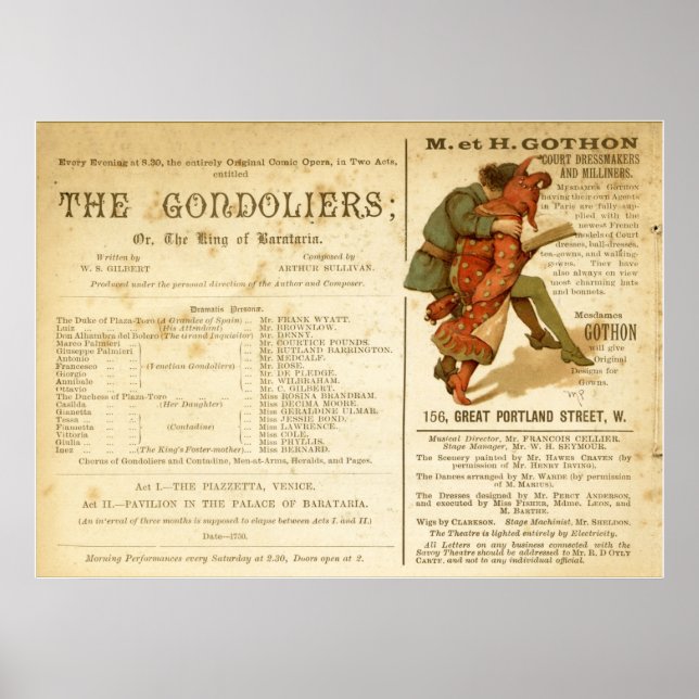 Poster Gondoliers (Devant)