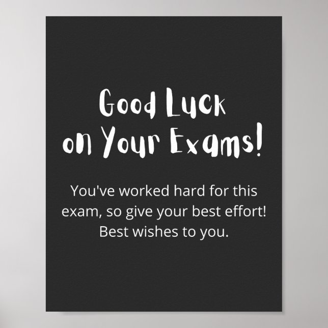 Poster Good Luck on Your Exams ! (Devant)