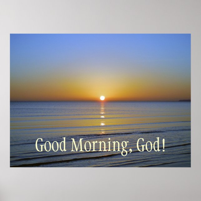 Poster Good Morning God Sunrise Inspirational Christian (Devant)