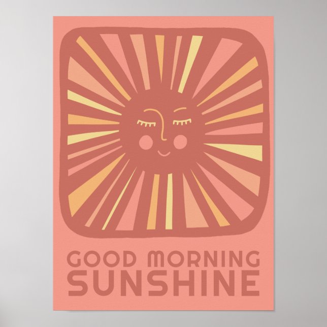 Poster Good Morning Sunshine Cute Sun Nursery Baby Room (Devant)