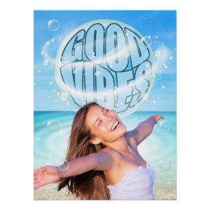 Poster Good Vibes Inspirational Beach