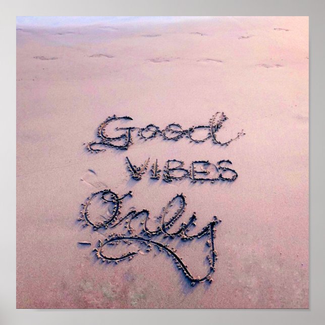 Poster Good Vibes Only Beach et Sable (Devant)
