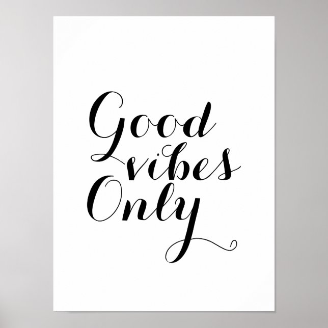 Poster Good Vibes Seulement Personnalisable Taille Et Cou (Devant)