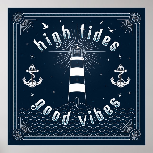 Poster Good Vibes Sq High Tides (24x24) (Devant)