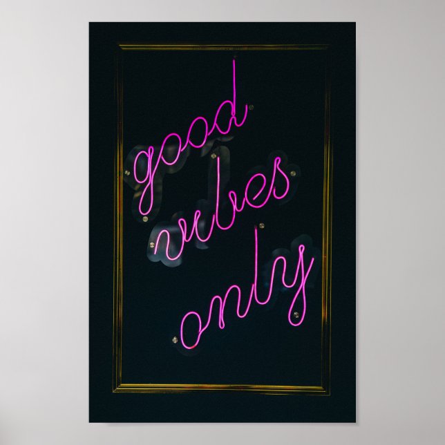 Poster Good Vibes Uniquement rose Lumières esthétique Typ (Devant)