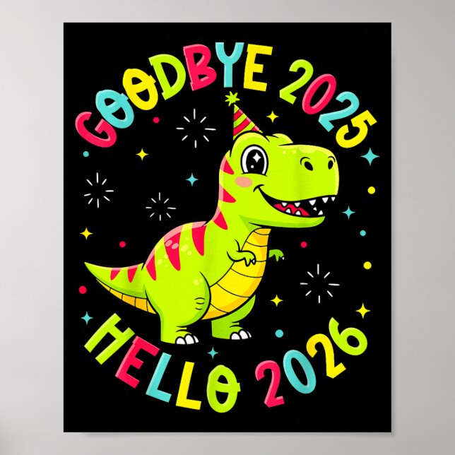 Poster Goodbye 2025 Hello 2026 Happy New Year 2026 Nye Cu (Devant)