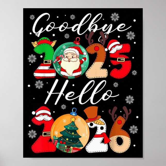 Poster Goodbye 2025 Hello 2026 Happy New Year's Eve Chris (Devant)