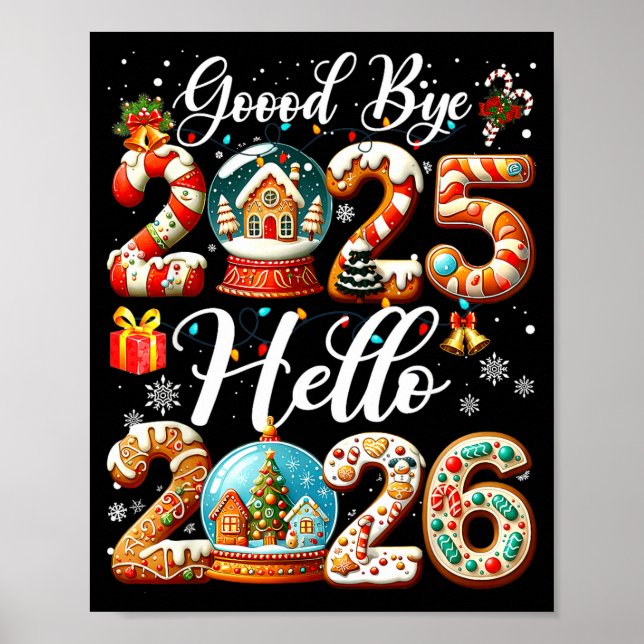 Poster Goodbye 2025 Hello 2026 Happy New Year's Eve Chris (Devant)