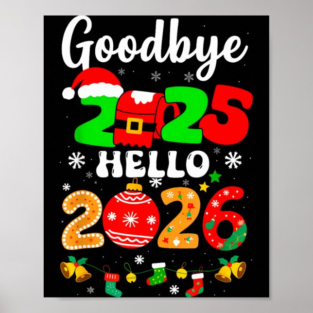 Poster Goodbye 2025 Hello 2026 Happy New Year's Eve Chris (Devant)
