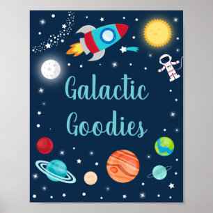 Poster Goodies Galactiques Space Rocket Ship Planètes Par