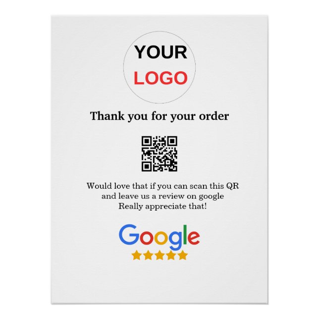 Poster Google examen logo de l'entreprise Analyser QR exa (Devant)