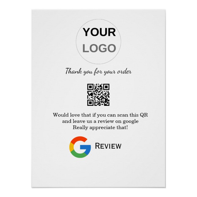 Poster Google examen logo de l'entreprise Analyser QR exa (Devant)