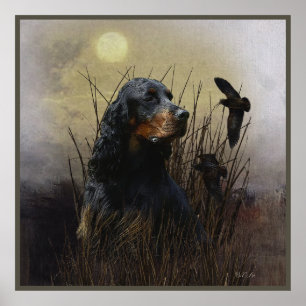 Poster Gordon Setter, compagnon de chasse