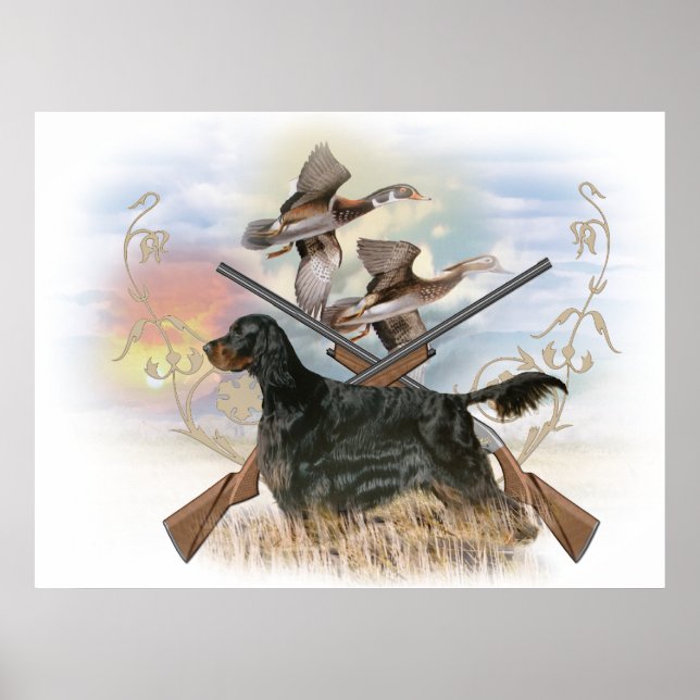 Poster Gordon Setter Hunts (Devant)