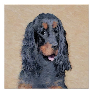 Poster Gordon Setter Peinture - Joli art original chien
