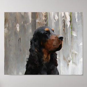 Poster Gordon Setter Tête de peinture toile Imprimer