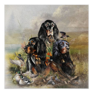 Poster Gordon Setters, Passion pour les oiseaux, Art