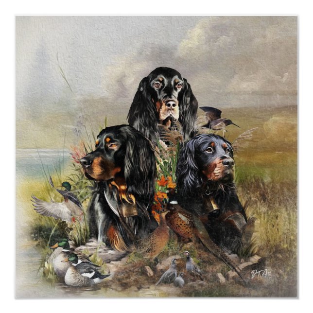 Poster Gordon Setters, Passion pour les oiseaux, Art (Devant)