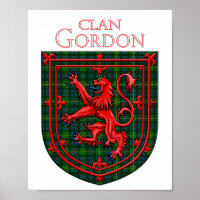 Gordon Tartan Scottish Plaid Lion Rampant