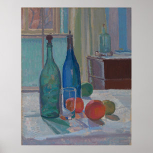 Poster Gore's Blue and Green Bottles and Oranges