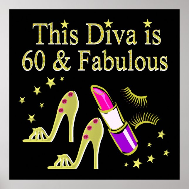 POSTER GORGEOUS GOLD 60E ANNIVERSAIRE HIGH HEEL DESIGN (Devant)