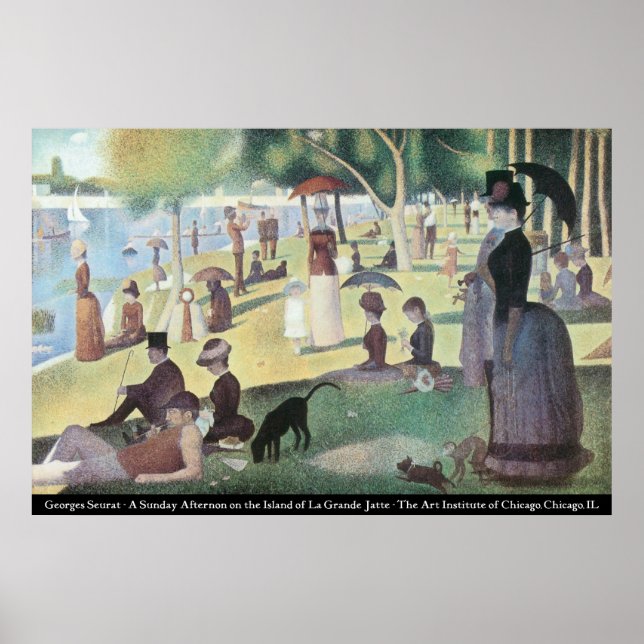 Poster Gorges Seurat - Dimanche Après-Midi (Devant)