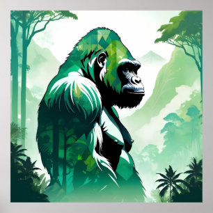 Poster Gorilla Faune Animaux Nature Environnement Jungle