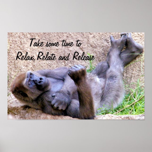 Poster Gorilla, relax, raconter, relâcher_ (Devant)