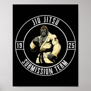 Poster Gorille BJJ MMA - Jiu Jitsu brésilien drôle