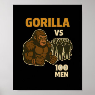 Poster Gorille contre 100 hommes, bataille épique