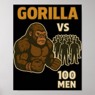 Poster Gorille contre 100 hommes, bataille épique