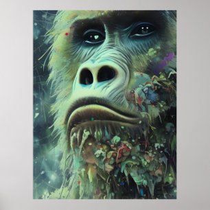 Poster Gorille et Plante
