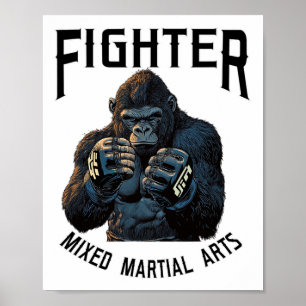 Poster Gorille Mma Fort - Boxe et combat en cage