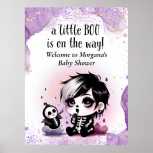 Poster Goth Baby shower Genre Neutre Violet Noir Corbeau