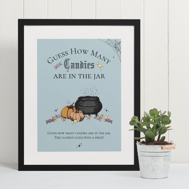 Poster Goth Devinez combien de bonbons Baby shower jeu (Elegant & Whimsical Gothic Baby Shower Game Poster. Frame Not Included. Hand-Drawn Illustrations.)