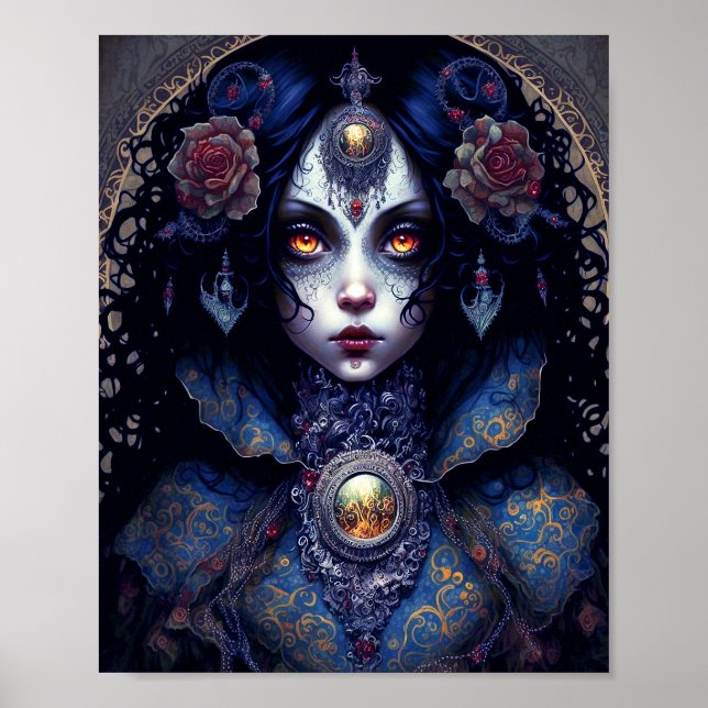 Poster Goth Lady Imaginaire gothique Art (Devant)