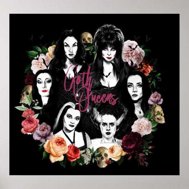 Poster Goth Queens Elvira Vampira Lily Morticia Fra (Devant)