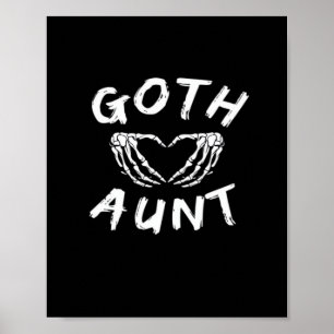 Poster Goth Tante Funny Emo Tante Punk mignonne Squelette