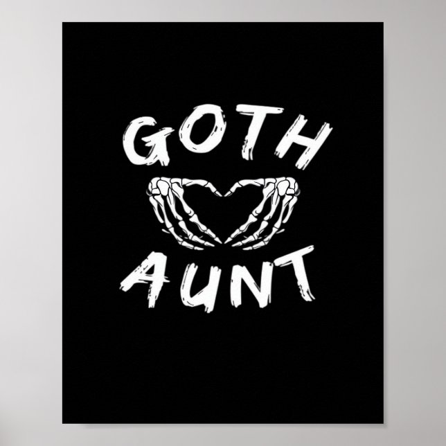 Poster Goth Tante Funny Emo Tante Punk mignonne Squelette (Devant)