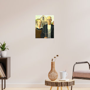 Poster Gothic américain, peinture d'art fin,