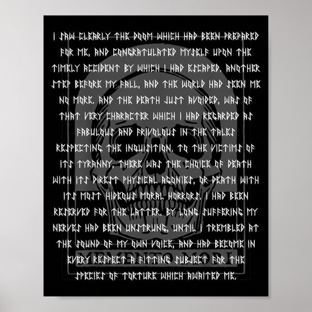 Poster Gothic Edgar Allan E Memento Mori Skull Halloween  (Devant)