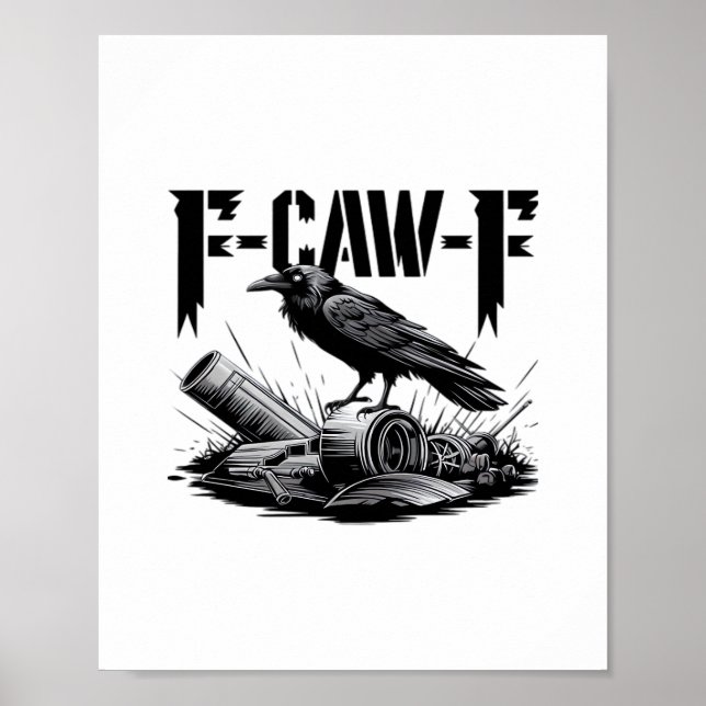 Poster Gothic Funny F Caw F Crow Aesthetic Casual Look (Devant)