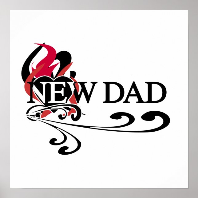 Poster Gothic Heart New Dad T-shirts et cadeaux (Devant)