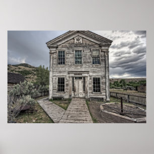 Poster GOTHIC LODGE and SCHOOL - BANNACK MONTANA