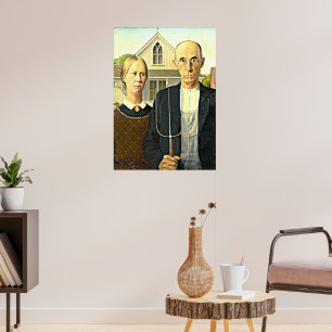 Poster gothique américain, peinture d'art