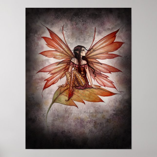 Poster Gothique Automne Fairy Imaginaire Art (Devant)