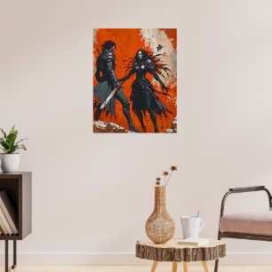 Poster gothique Chevalier Duel - Art Imaginaire fo