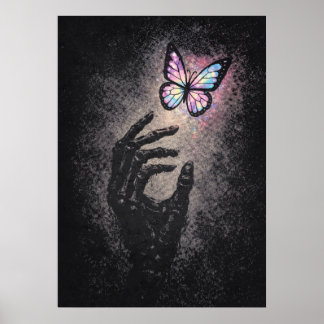Poster Gothique Dopamine, Santé Mentale, Papillon Abstrai